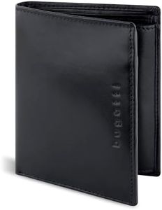 bugatti Romano Portafoglio Uomo Pelle con Blocco RFID e Portamonete Verticale, nero, Taille unique, Classico
