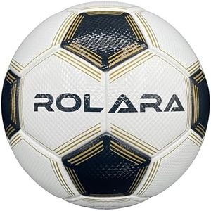 ROLARA Gold Series Soccer Ball Size 5 - NFHS Approved Thermal Bonded Korean PU Leather Professional Match Balls - Water Resistant with Hybrid Bladder for Superior Air Retention - Official Size