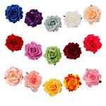 Flower Hairpin Rose Flower Hair Clip Flower Brooch for Lady Women Girls Dancer Bridal Wedding Party Beach Hair Style Accessories 15 Pieces