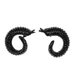 Lurrose A Pair Of Horn Hair Clip Sheep Horn Hairpin Headwear Photo Props For Halloween Cosplay Costume Party Hair Jewelry Accessories (Black)