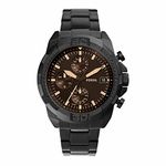 Fossil Bronson Analog Black Dial Men's Watch-FS5851 Stainless Steel, Black Strap