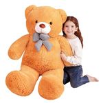 EARTHSOUND Giant Teddy Bear Stuffed Animal - Large Plush Toy Big Soft Toys - Huge Life Size Jumbo Cute Oversized Fat Bears Animals - Gifts for Girls Boys Kids Girlfriend (Brown, 47 inches)