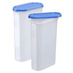 Cutting EDGE Modular 3 Litre AirTight Kitchen Storage Container Set for Rice, Dal, Atta, Flour, Cereals, Snacks, Stackable, BPA Free, Peppy Blue (Set of 2)