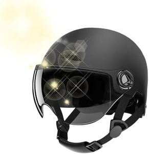 Motorcycle Helmet - Half Face Safety Gear with Sun Visor,Open Face Safety Helmets - Quick Release for Women Men Adults Family Friends Coworkers
