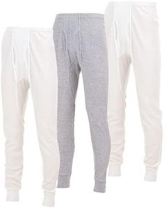 Mens Thermal Long John Pants - Thermal Bottom Base Layer for Tshirts & Jackets - Lightweight Thermal Underwear Mens - 3 Pack