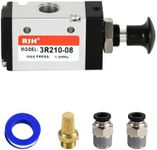 RIH 3 Way 2 Postion Air Valve Air Hand Lever Operated Valve Pneumatic Solenoid Valve Manual Control Push Pull Valves 3R210-08 (1/4"NPT)