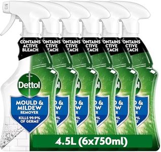 Dettol Bathroom Mould and Mildew Spray, 4.5L (750ml x 6 pck), Mould Remover, Bleach Spray, Antibacterial, Disinfectant, Household Cleaner, Kills 99.9 Percent of Bacteria