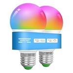 VARICART E27 Smart Bulb Alexa Light Bulbs, 8W Bluetooth LED Screw Bulb Warm White 2700K, RGB Changing 16 Million Colors, Works with Alexa(Echo and Echo Dot), App Control, No Hub Required, 2Packs