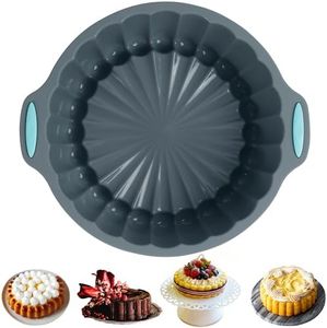Chicrinum Silicone Charlotte Cake Pan, Non-Stick 8-Inch Food Grade Silicone Cake Mold for Baking Cheese Cake, Chocolate Cake, Rainbow Cakes, and More