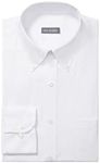 Van Heusen Men's Dress Shirt Regular Fit Pinpoint Solid, White, 17" Neck 32"-33" Sleeve