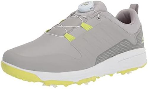 Skechers Men's Torque Twist Waterproof Golf Shoe, Gray/Yellow, 13 US