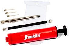 Franklin Sports Ball Pump Kit -7.4" - Perfect for Basketballs, Soccer Balls and More - Complete Hand Pump Kit with Needles, Flexible Hose, Air Pressure Gauge and Carry Bag