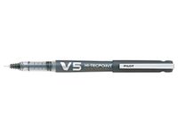 Pilot Pen Hi-TechPoint V5 Cartridge Pen, Black Ink Pen Combo of 06 Pieces, Pen 0.5 mm Tip, Cap-Off Mechanism, Advance Clip Design