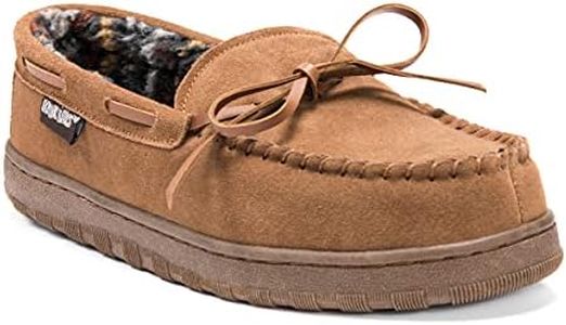 MUK LUKS Men's Paul Suede Moccasin Slipper, Tan, 9