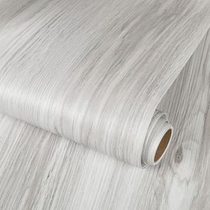 11.8x472.4inch Peel and Stick Floor Tile Wood Grain Texture, Self-Adhesive and Waterproof Vinyl Flooring Roll, No Residue Ash White Flooring for Bathroom, Kitchen, Bedroom (Covers 38.8 Sq.Ft)