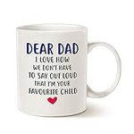 Father's Day Gifts Funny Coffee Mug for Dad, Dear Dad I'm Your Favourite Child Coffee Mug, Gift for Dad Father Porcelain Cup, White 11 Oz