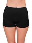 Love My Fashions ® Women's Boyshort Microfibre High Waist Boxers Seamless Stretchy Full Coverage Underwear for Ladies Black