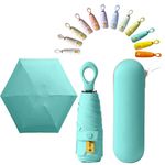 Mini Sun Travel Umbrella Ring handle Coating Layer Fabric Blocking/anti UPF 50 UV Protection 99.9% Compact Folding Purse Umbrella/Lightweight Small Portable Backpack/Rain Sun/Men Women Kids