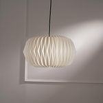 FIG Living Velocity Style Pendant Lamp (Off White) | Hancrafted Ceiling Lamp | Best for Living Room, Dining Room, Hallway,Cafe & Restaurant | Modern Design Lampshade with Cozy Warm White Lighting
