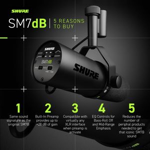 Shure SM7dB Dynamic Microphone – Black