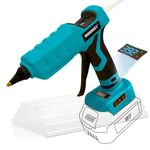 MONVICT Cordless Glue Gun for Makita 18V Battery, Upgraded 100W Digital Temperature Adjustable Handheld Electric Power Full Size Heavy Duty Hot Glue Gun with 10 Glue Sticks (Tools only)
