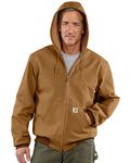 Carhartt Men's Big & Tall Thermal-Lined Duck Active Hoodie Jacket J131 - Brown - Large