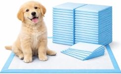 1ABOVE Heavy Duty Super Absorbent Fast Drying Puppy Training Pads | 5 Layers Leak Proof Design | Non-Woven Fabric | Water Resistance Back Sheet | pack of 50 (BLUE, 60X45, 50, count)