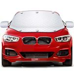 Zenoplige Car Windscreen Cover For Winter, Windscreen Cover Frost with 6 Built-in Magnets, Waterproof Dustproof Sun Ice Snow Protector Magnetic Car Cover with Two Mirror Covers(145 ×118cm)