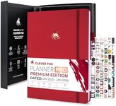 Clever Fox Planner PRO Premium Jan 2025-Jan 2026 – Luxurious Weekly, Monthly & Budget Agenda Organizer for Productivity & Reaching Goals, A4 Hardcover + Keepsake Box – Red