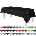 Black 12 Pack Premium Disposable Plastic Tablecloth 54 Inch. x 108 Inch. Rectangle Table Cover by Grandipity