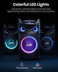 Moukey Karaoke Machine 10” PA System – Bluetooth Speaker, 2 Wireless Mics, Disco Lights, Tablet Holder
