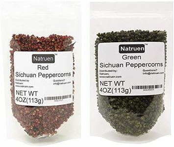 Natruen Szechuan Red+Green Peppercorn Whole 4oz Each, Red and Green Sichuan Peppercorns Variety Pack