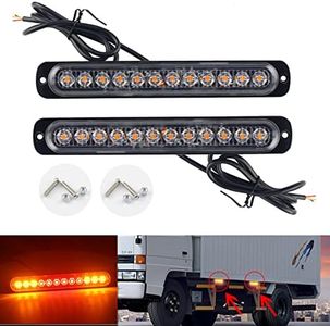Anki HappiGo ANKIA 2PCS LED Side Marker Strobe Warning Lights Grille Lamp Flashing Beacon Blinker Emergency Hazard for Tow Car Truck Trailer Pickup (Yellow-Red-Yellow)