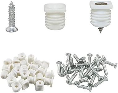 JianLing 25 Set Plastic Hinge Dowel Inserts with Screws (25pcs Dowel + 25pcs M3.5x16m Self-Tapping Screws)