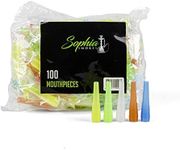 100 Hookah Mouthpieces by Sophia Smokes I Single Packed Mouthtips in Rainbow Colors in Value Pack (100 Pcs)