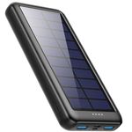 iPosible Powerbank Solar 26800 mAh with USB C, 【The Latest S4】 Portable Solar Charger for External Battery 3 Inputs and 2 Outputs Quick Charge for iPad Tablets, Camping