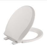 Durable Round Toilet Seat with Slow Soft Close - Easy to Install and Clean, Never Loosens - White, Fits Most Round Toilets Biscuit