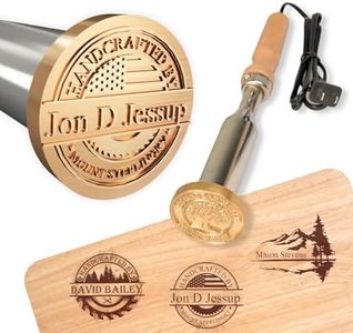 Terwex Custom Electric Branding Iron for Wood, Wood Branding Iron Personalized Logo Stamp for Leather Food, 300w Letter Burning Stamp, Metal Hot Stamper Woodworking Tools, Wedding Handmade Gifts
