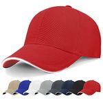 Kordear Baseball Caps Mens - Plain Reflective Baseball Hat Mens Adjustable Casual Peak Caps Gifts for Men Unisex Sport UK (Red)