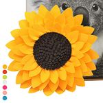 Contempo Lifestyles Sunflower Pillows, 3D Handmade Accent Decorative Flower Shaped Throw Pillow for Liiving Room, Couch & bed, Gift for Women, 14.5 Inches, Sunny, Yellow