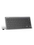 TECKNET 2.4G Wireless Keyboard For Windows/Chrome OS, UK Layout Compact Mini Keyboard, Small Silent Whisper-Quiet Keyboard with 12 months Battery Life (Grey)