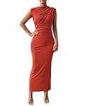 BTFBM Women's Ruched Bodycon Dress 