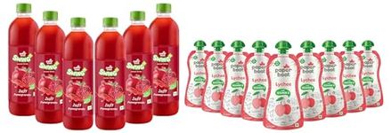 Paper Boat Swing Zesty Pomegranate Juice With Vitamin D, 600 Ml Each - Pack Of 6 & Lychee Juice, Litchi Jelly Drink Enriched With Vitamin D (Pack Of 9, 150Ml Each), Pink