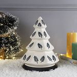 VarEesha Hand-Made Green Leaves Off-White Ceramic Christmas Tree Decorative