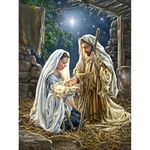 YEESAM ART Diamond Painting Kits Full Drill, Jesus Nativity 30x40 cm DIY 5D Diamond Art Mosaic Crafts for Adults Kids Beginner Crystals Cross Stitch Christmas (Jesus)