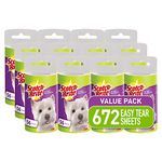 Scotch-Brite Pet Hair & Lint Roller Refill, Works Great On Pet Hair, 12 Refills, 56 Sheets Per Refill, 672 Sheets Total, White