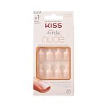 KISS Salon Acrylic French Nude Collection, Breathtaking, Real Short Length Nude Fake Nails, Includes 28 False Nails, Nail Glue, Nail File, and Manicure Stick