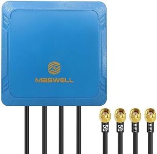 Maswell 4 Combo 5G 2X2 MIMO Plus WIFI7 2X2 MIMO 700-6000MHz Antenna Cellular 5G 4G LTE Screw and Adhesive Mount omnidirectional Bluetooth Wimax Zigbee Antenna SMA Male RP SMA Plug Not for Boosting