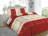 Artistic Fashionista Luxury & Modern CAMPUS Duvet/Quilt Cover & Pillowcases Bedding Set - Printed Range (King, Red)