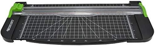 Westcott Paper Cutter 12" Paper Trimmer Scrapbooking Tool, Black